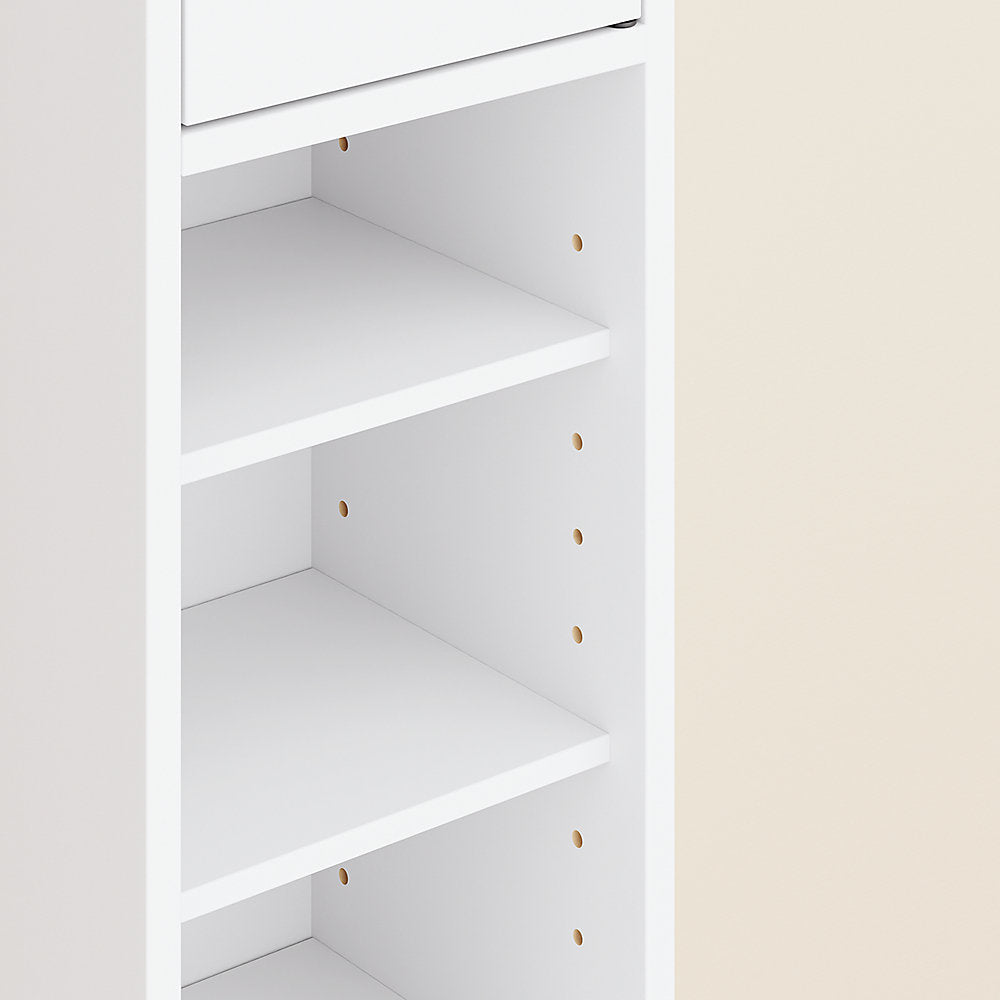 SoBuy Meuble de salle de bain haut et étroit - Meuble de rangement compact avec étagères et tiroir réglables - 20x20x180 cm - Blanc