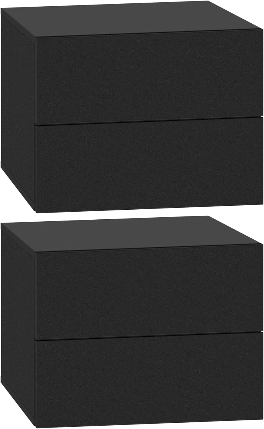 Woltu Floating Nightstands Set of 2 - Black - 40 x 30 x 30 cm - Table de nuit murale moderne avec tiroir