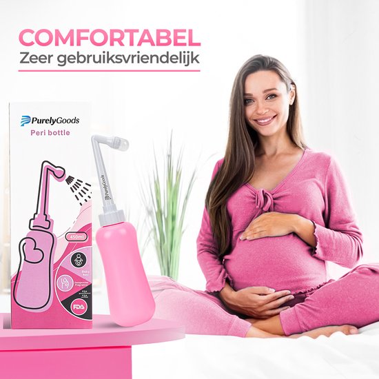 PurelyGoods® Peri Bottle - Bidet portable - Douche vaginale - Périnée - Grossesse - Bouteille de rinçage post-partum - 450ML - Rose