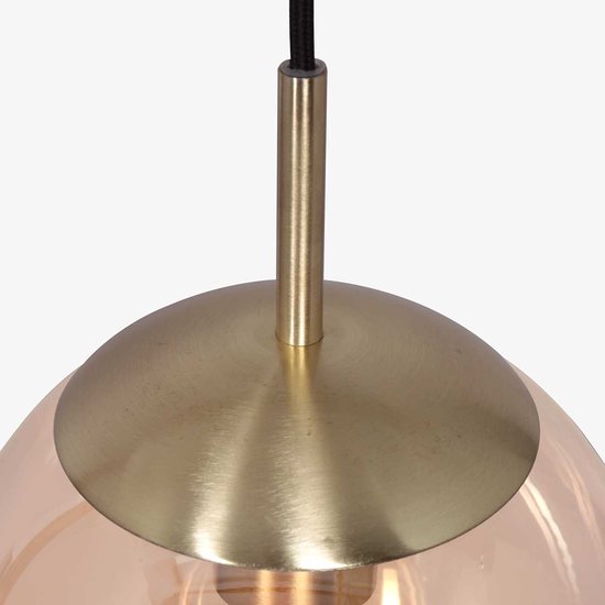 Steinhauer - lampe suspendue - Bollique LED - ambre - verre métal - Ø 25cm - E27 - 3497ME