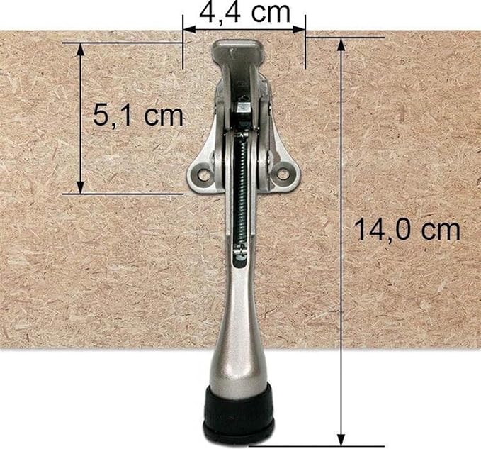 Essible Butoir de porte en acier inoxydable bronze - 13 x 4 cm - Butoir de porte réglable avec commande au pied