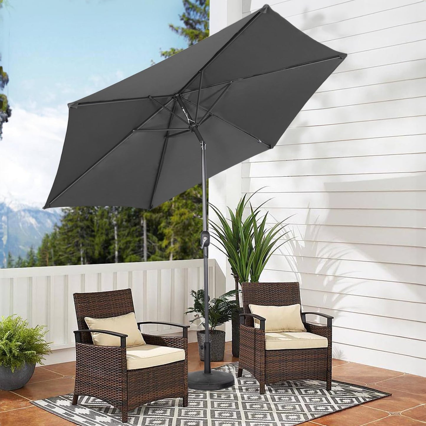 Angel Living Parasol Ø300 cm - Rond - Gris