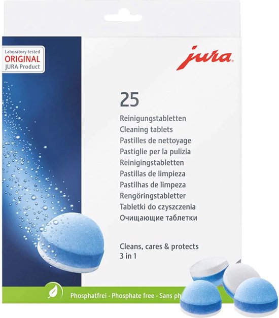 Pastilles de nettoyage JURA 3-Fasen - 25 pièces - Nettoyant pour machine à café
