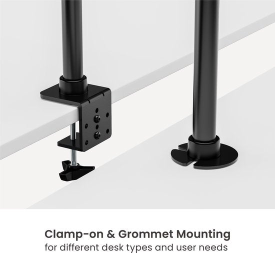 DMV Gaming - Bras pour moniteur - Bras pour moniteur robuste - max 20kg - max 49 pouces - 2 moniteurs