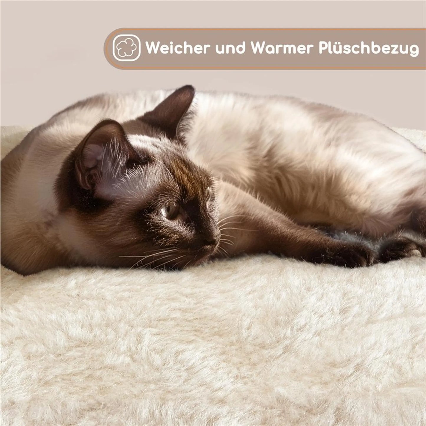 Yaheetech Griffoir moyen - 43,5 x 43,5 x 106 cm - avec plateforme d'observation généreuse, hamac et panier à chat avec 5 tiges en sisal - pour chatons et chats de taille moyenne - peluche beige et panneau d'aggloméré