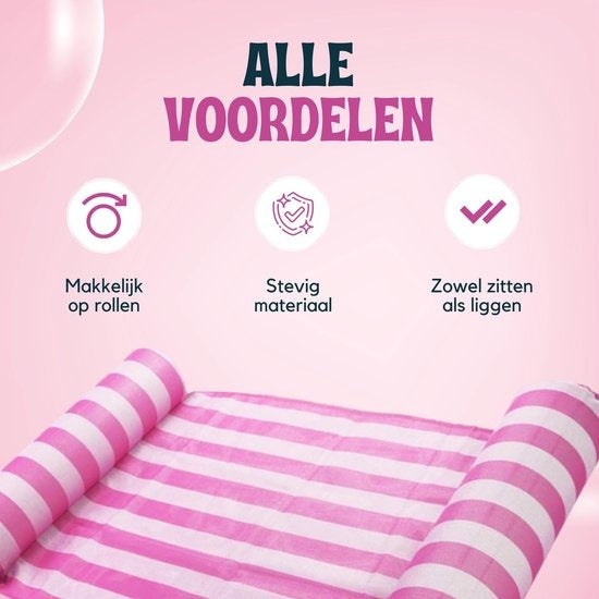 Travelly - Luxe Waterhangmat - Hangmat - Luchtbed - Luchtmatras Zwembad - Waterspeelgoed - Water hangmat - Roze