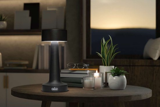 Buccan - Lampe à poser Dumbbell - Noir - 3 modes d'éclairage et panneau tactile