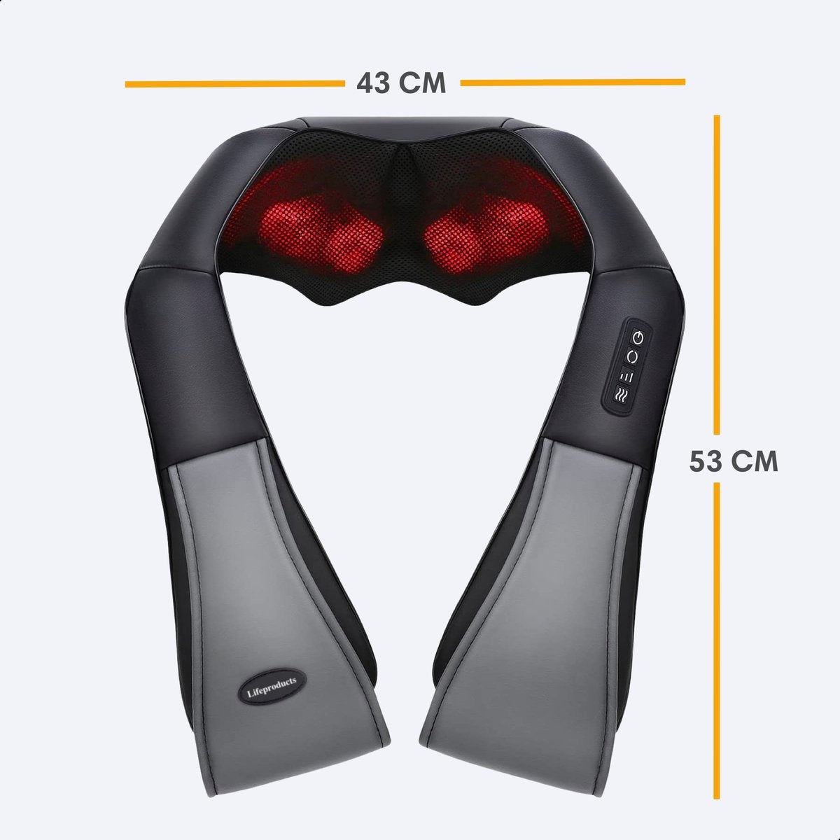 Masseur - Lifeproducts - Coussin de massage Shiatsu - Masseur de cou et dos avec fonction chaleur