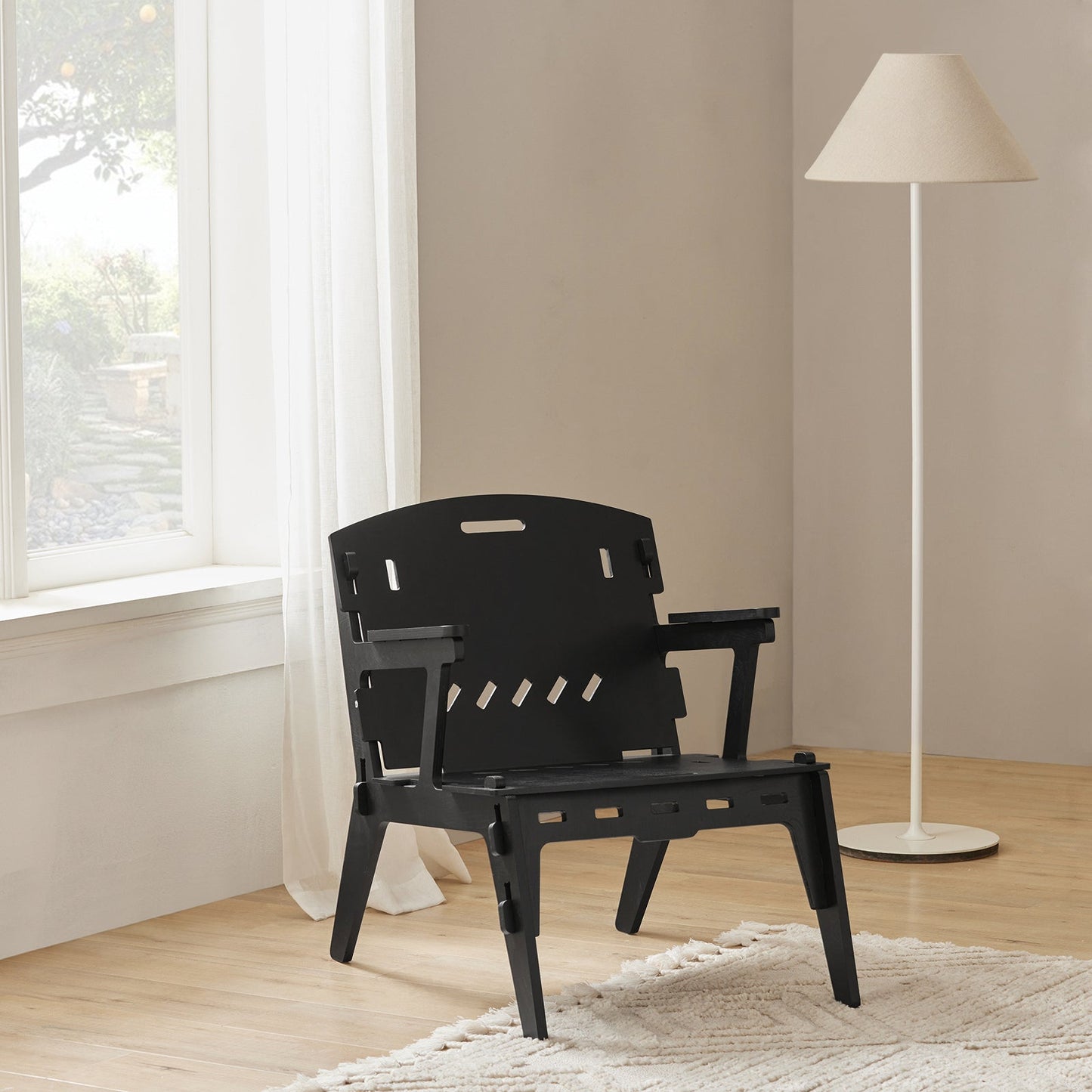 SoBuy HFST02-SCH Chaise Design Bois Noir, Chaise de salle à manger/Chaise de bureau, Hauteur d'assise 35 cm, Dimensions L55 x L72 x H70 cm