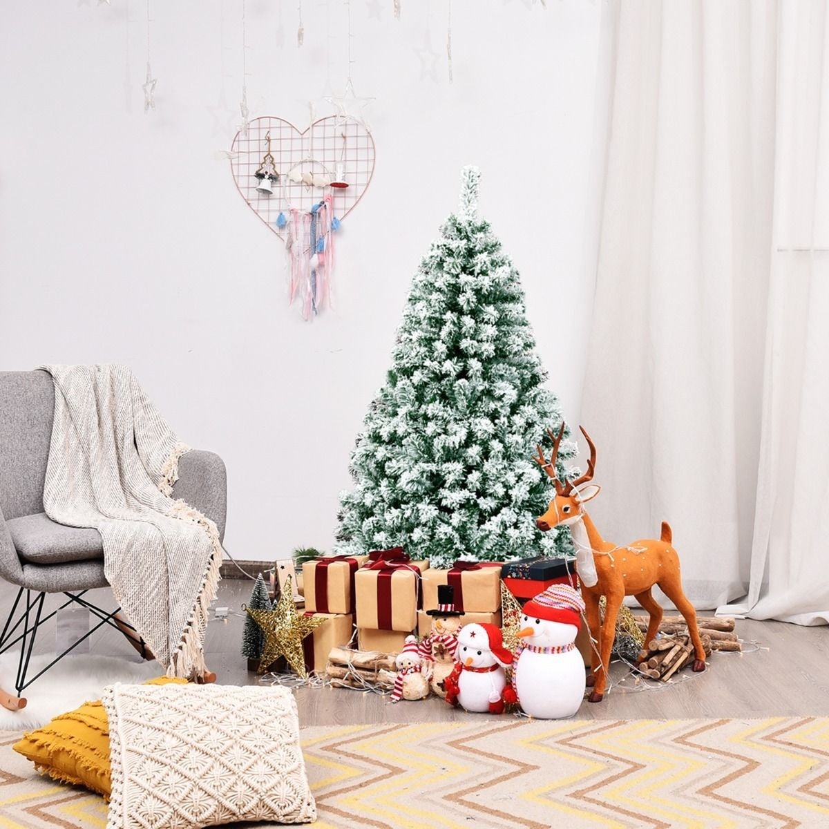 Coast 135 cm sapin de Noël enneigé avec pied en métal