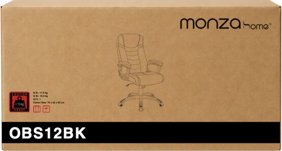 Fauteuil de bureau Monza Home® noir – Fauteuil de bureau ergonomique – Cuir PU – Réglable – Capacité de charge de 150 kg – Fauteuil de direction haut de gamme