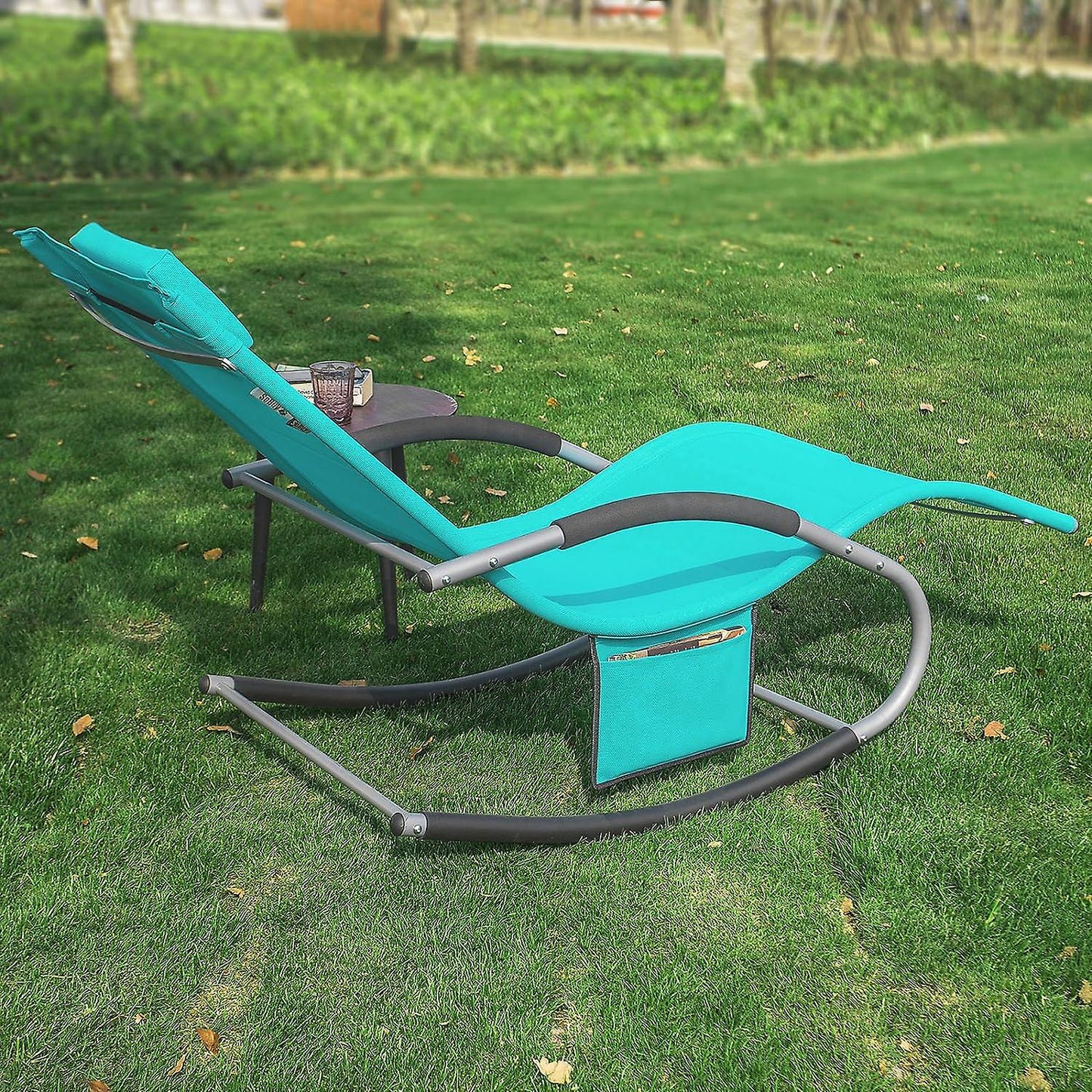 SoBuy - 2 Chaises de jardin - bleu - 141x62x86 cm