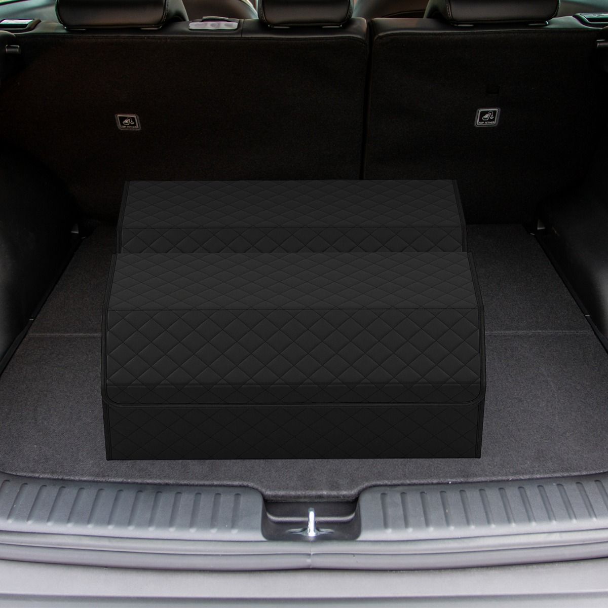 Organiseur de coffre pliable Coast - Avec couvercle - Compartiments modulables - Noir 30 x 69 x 27,5 cm