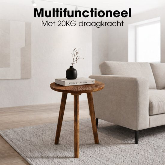 Table d'appoint Mica Decorations Pomante - Petite table - Table basse en bois de manguier - Pratique comme table à plantes ou support pour plantes - Petite table de salon - 46 x 38 cm - Marron foncé
