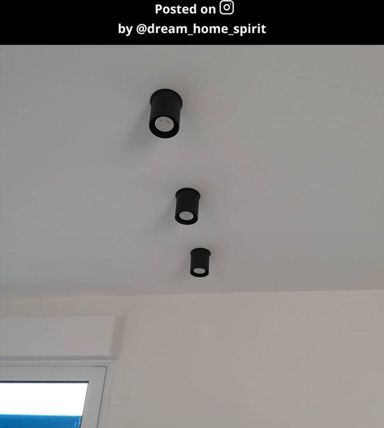 Lucide AVEN - Spot de plafond (lampe de plafond) pour salle de bains - Ø 9 cm - 1xGU10 - IP65 - Noir