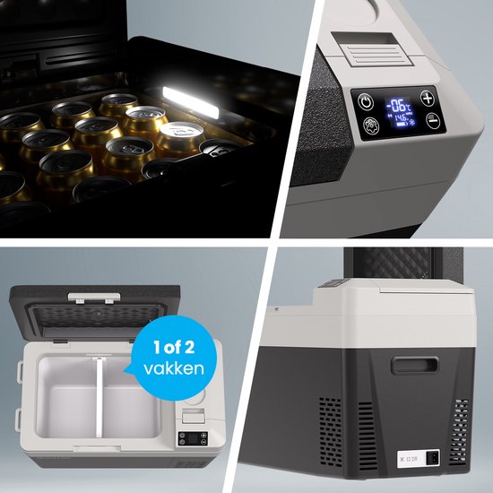 Auronic Electric Cool Box - Frigobox - Compresseur - 12V 230 Volt - Voiture - 30L - Noir/Gris