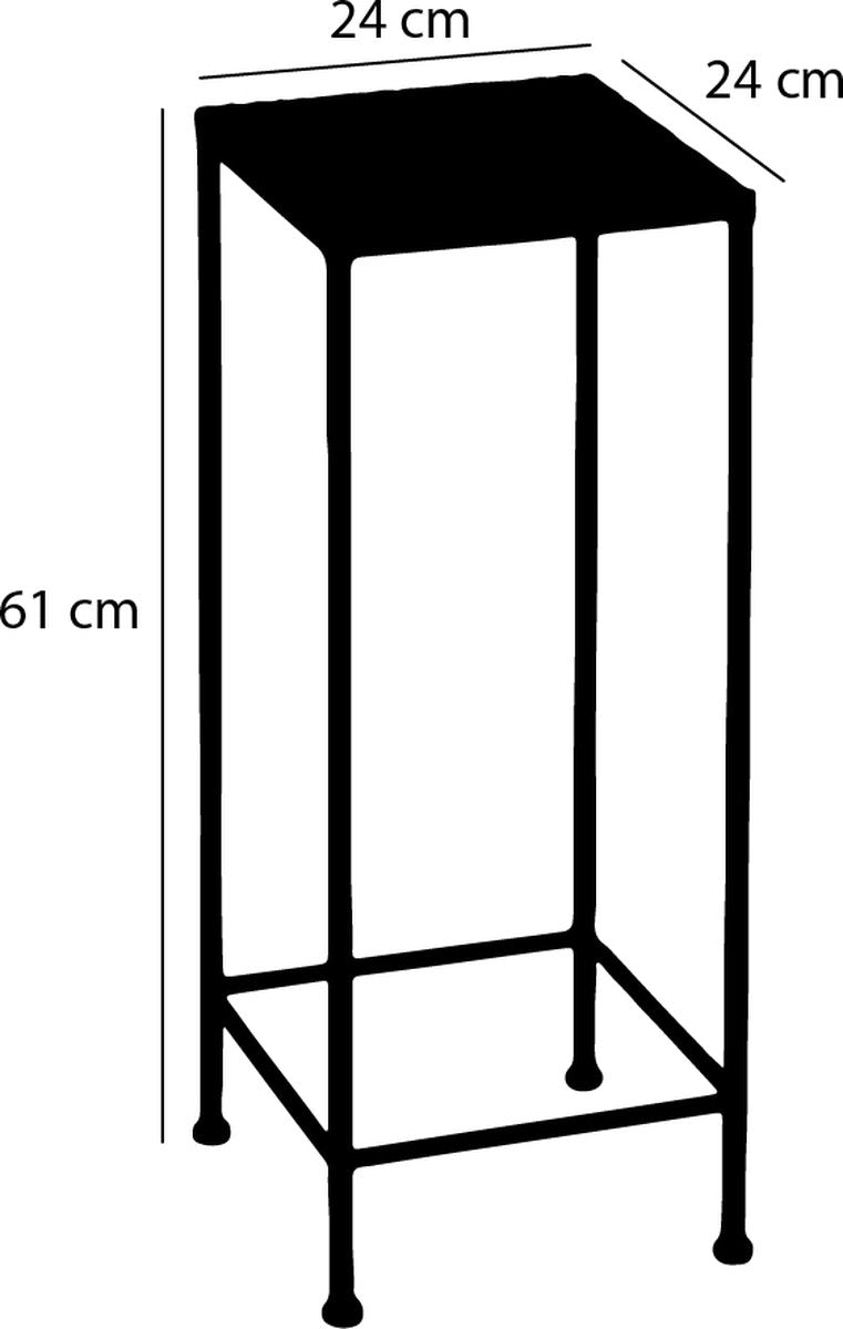 Mica Decorations Table d'appoint Odile Lot de 3 - Métal - Brun/Blanc - 28x28x67 cm, 24x24x61 cm, 20x20x55 cm