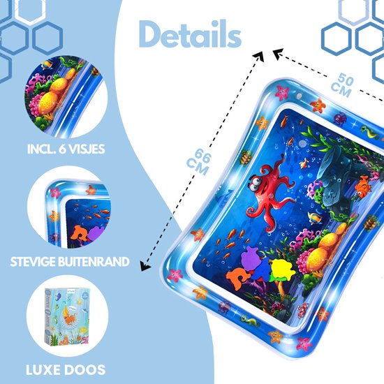 Tapis d'eau Spoused - Tapis d'eau - Tapis d'éveil - Tummy Time - Coffret cadeau de luxe
