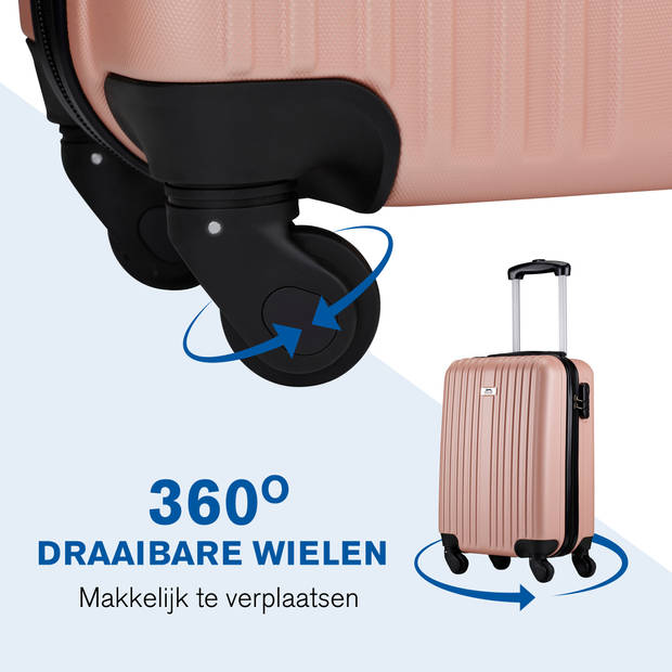 Slazenger Case Set 2 Piece - Hand Luggage Trolley 26L et Spacious Luggage Case 71L - Pink