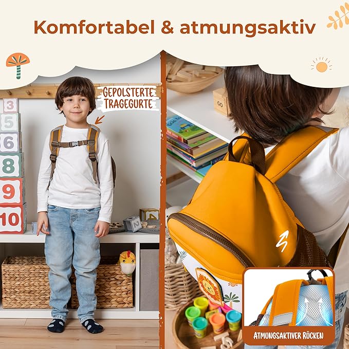 Sac à dos Reiseracker pour enfants Orange + gilet de sécurité