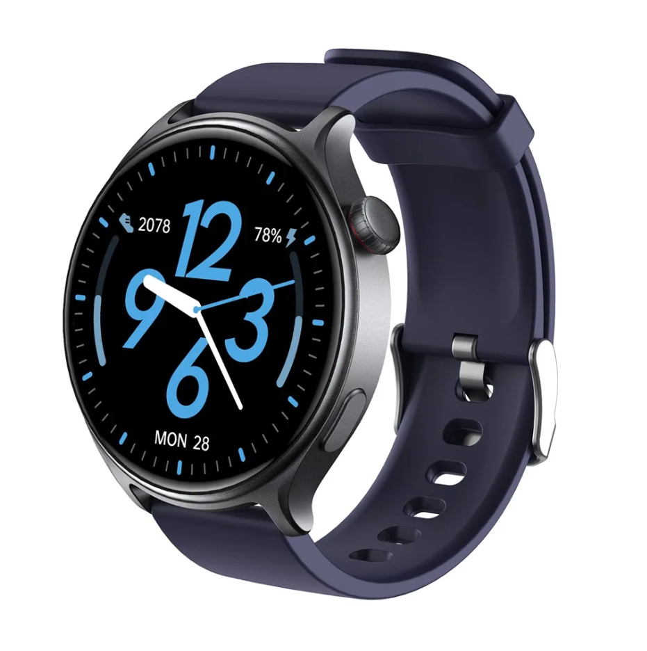 Vlectro Smartwatch R01.0 Montre intelligente Bluetooth ronde - 1.46 pouces - HD - Bleu
