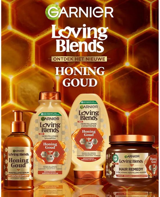Garnier Loving Blends Miel Doré Après-shampoing réparateur, lot économique - Cheveux abîmés et fragiles - 6 x 250 ml