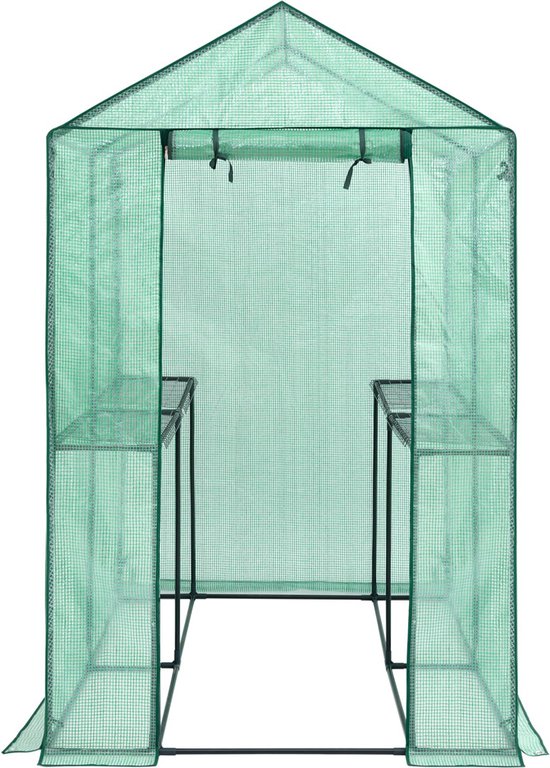 Serre Gardebruk 2.23m² - 4 étagères et 4 fenêtres - 190x186x120cm