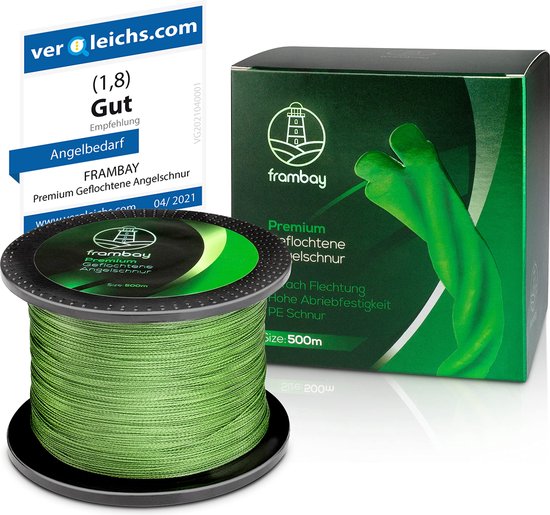 Ligne de pêche tressée 4 fuseaux I Ligne de pêche tressée et flexible I Fishing Line, Cordon de pêche, Ligne de pêche - 500m & 150m