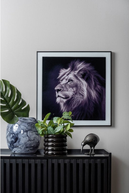 Décoration murale Present Time Lion - Noir - 2x50x50cm - Moderne