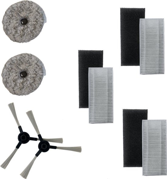 Kit d'accessoires Blaupunkt Bluebot Omega 2 - 2 brosses latérales - 3 filtres HEPA + filtre éponge - 2 patins de nettoyage