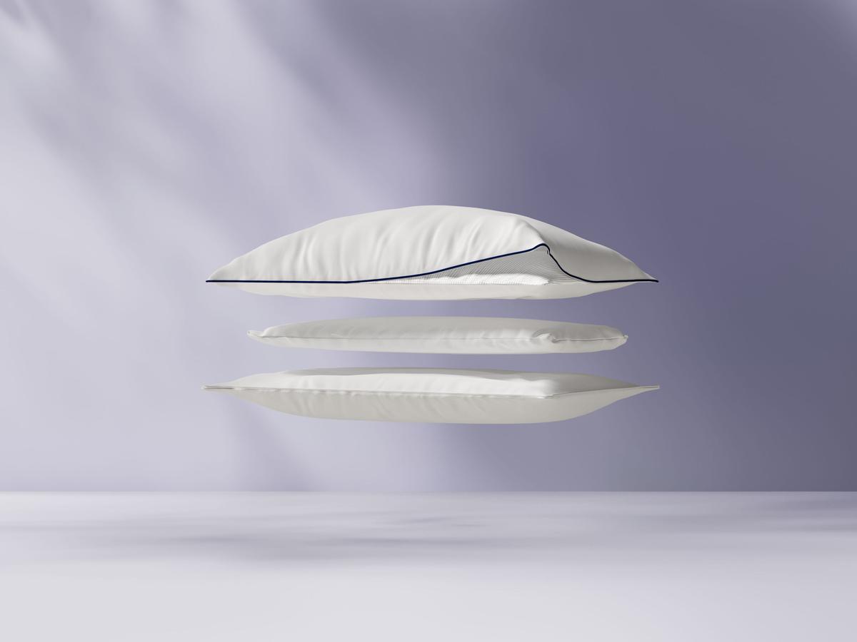 Coussin Emma « Wolkenkussen » en microfibre rafraîchissante - Ovale - Blanc - 60 x 70 cm