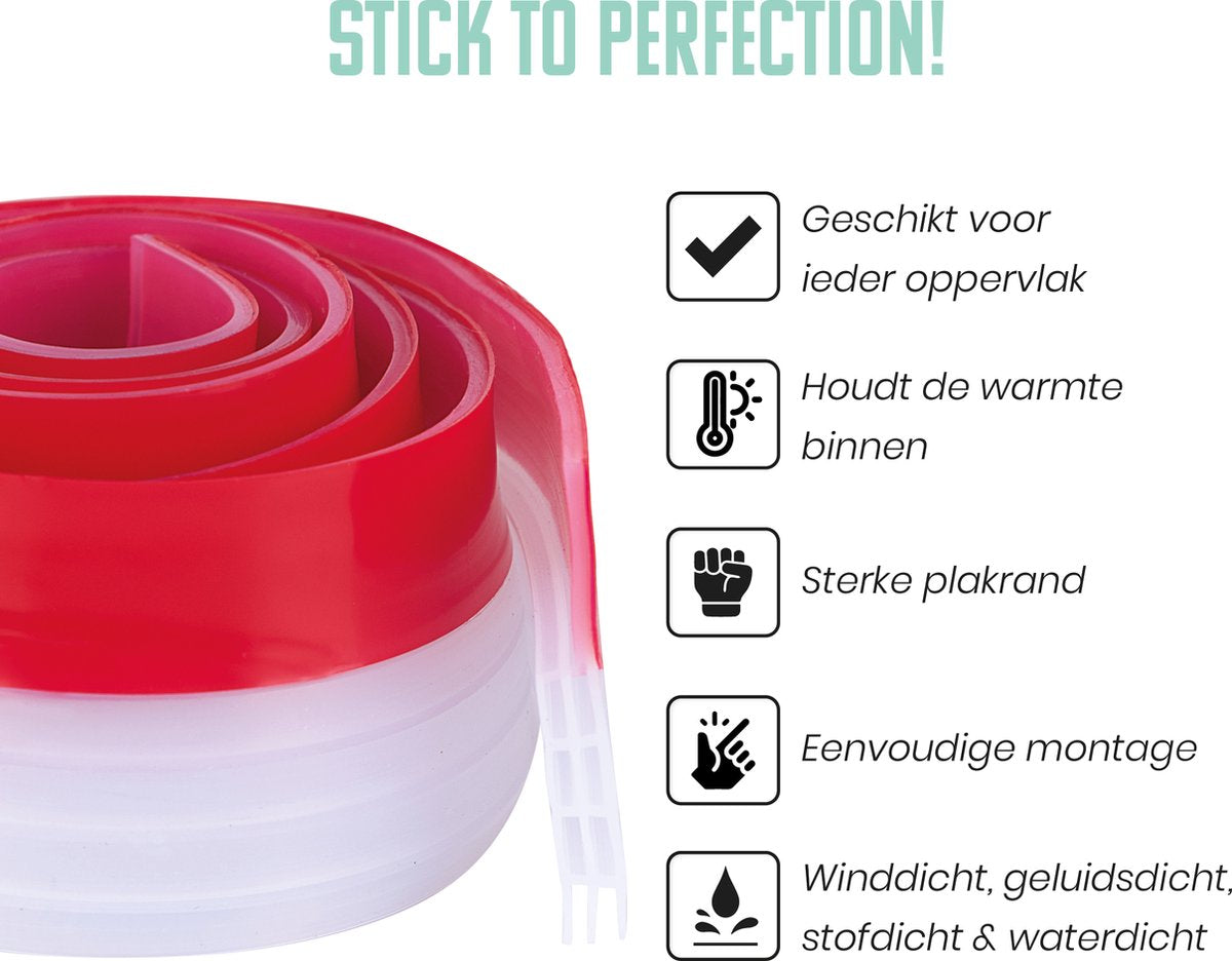 SOLITY® Adaptable Draught Stopper - Bande d'étanchéité autocollante pour portes - Transparente - 100 cm x 5 cm