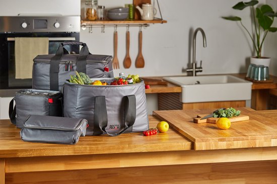 Sac isotherme - Resto - 23L - Résistant à l'eau - Sangle de transport - Gris