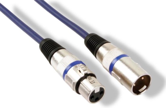Câble DMX HQ-Power, 1 x XLR mâle, 1 x XLR femelle, 5 m, parfait pour la transmission de signaux