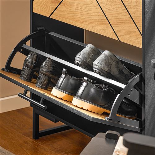 Meuble à chaussures - Sobuy - Noir - 62x24x125 cm
