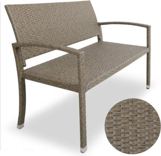 Banc de jardin Casaria Polyrattan - 2 places résistant aux UV - Beige