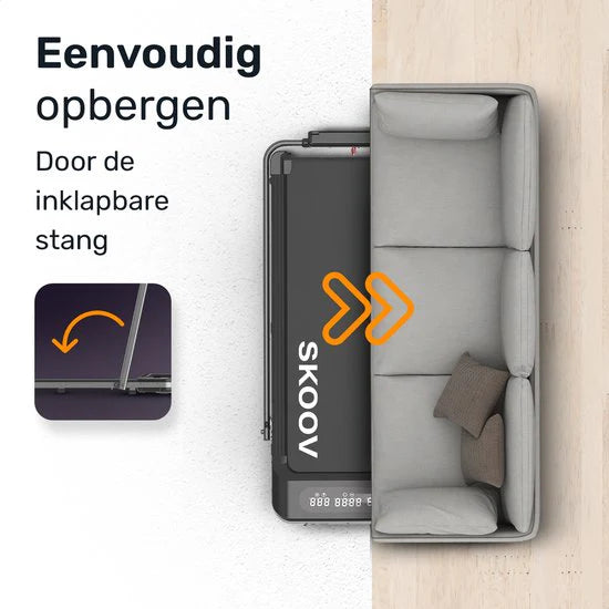 Tapis de course - Skoov - Pliable - 12 km/h - Max 100 kg - 110 x 40 x 105 cm - Noir