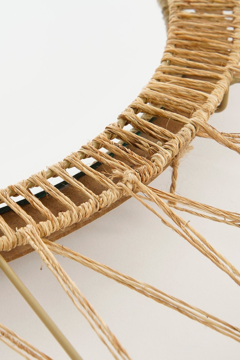 Mica Decorations Miroir mural Ludy - H5 x Ø70 cm - Jute - Marron clair