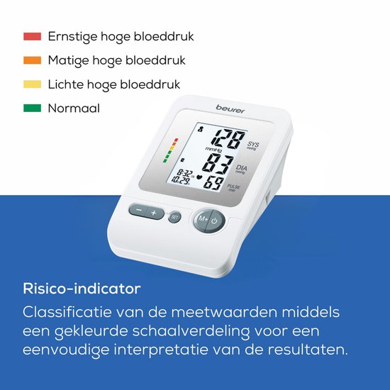 Beurer BM 44 Basic XL Tensiomètre à bras - Recommandé par la Fondation des maladies du cœur - Écran lumineux XL - Brassard 22-30 cm - Validé cliniquement - Application HealthManager Pro - Rythme cardiaque irrégulier