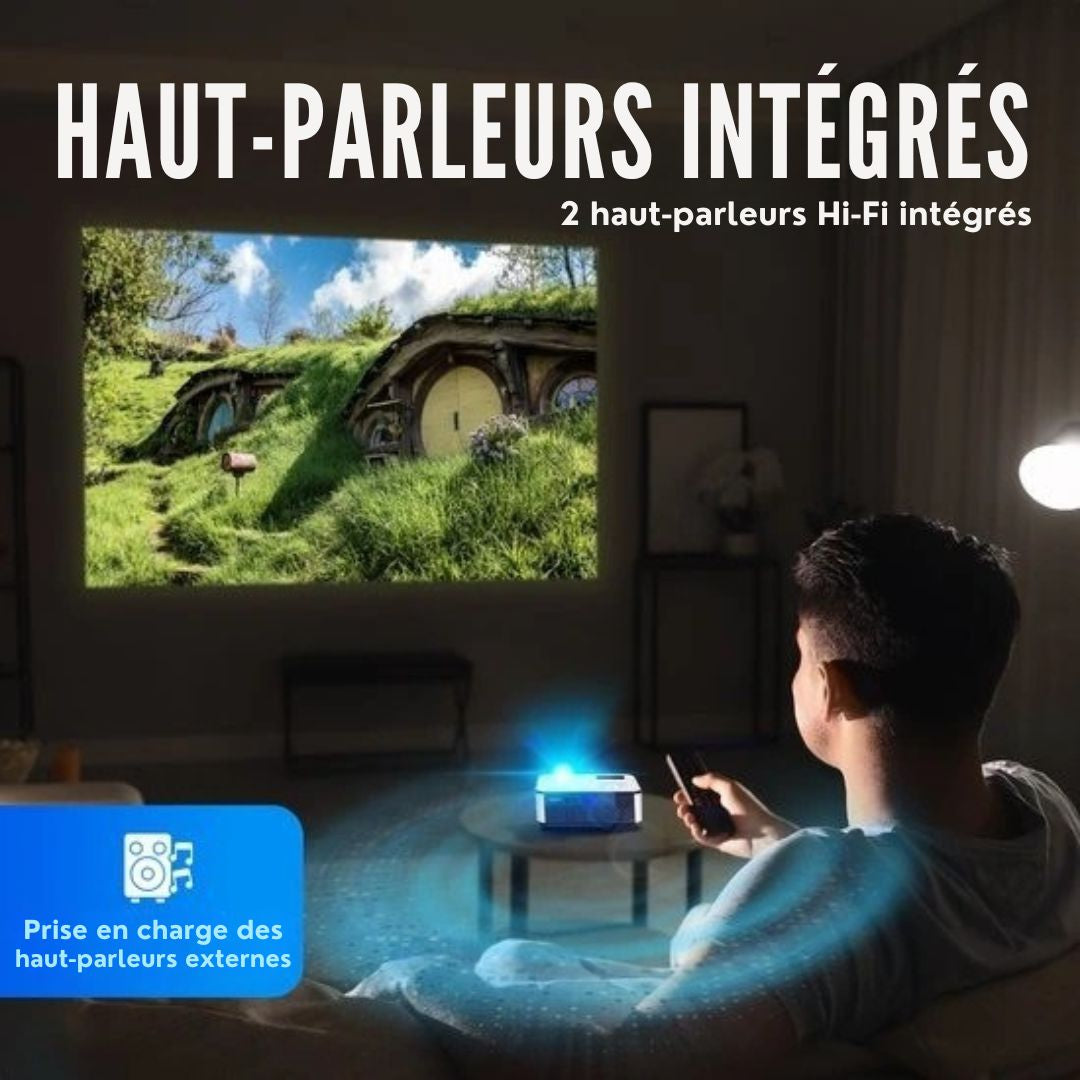 Vidéo-projecteur Strex - WiFi - 7000 lumens - 22 x 16 x 8,7 cm - Noir