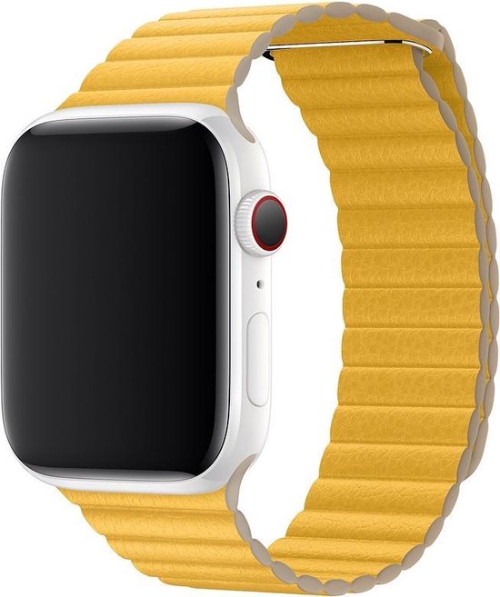 Apple Leather Loop L pour l'Apple Watch Series 1 / 2 / 3 / 4 / 5 / 6 / 7 / 8 / 9 / SE / Ultra (2) - 42 / 44 / 45 / 49 mm - Meyer Lemon