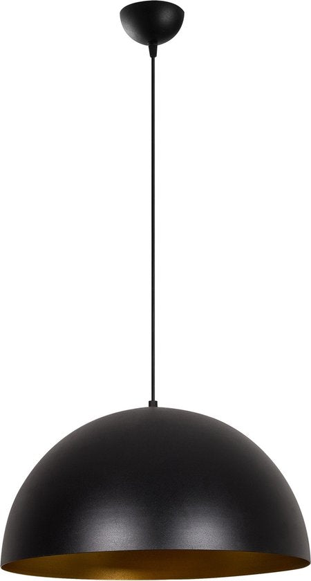 Lampe suspendue moderne noir et or 50 cm | Kante