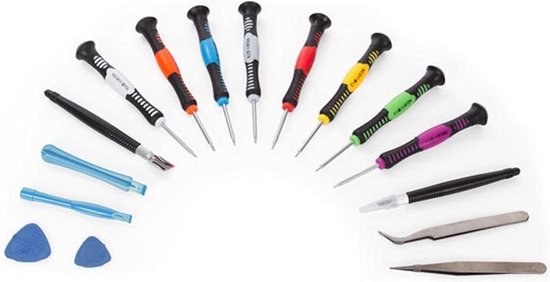 Velleman Boîte à outils, multifonctionnelle, pour smartphone et tablette, 16 pièces, amagnétique, noir