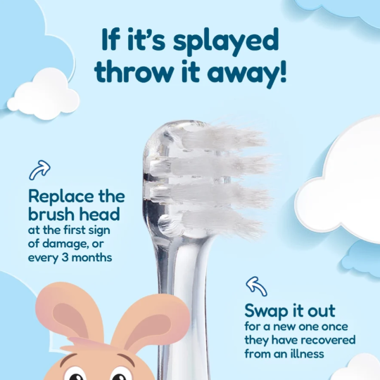 Brush-Baby BabySonic Brossettes - Lot de 2 - 0 à 18 mois - Brossettes de rechange avec LED
