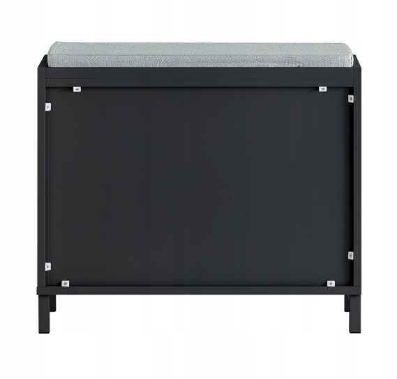 SoBuy Meuble à chaussures - Porte pliante avec 2 étagères réglables - Capacité de 113 kg - 60 x 24 x 52 cm - Noir