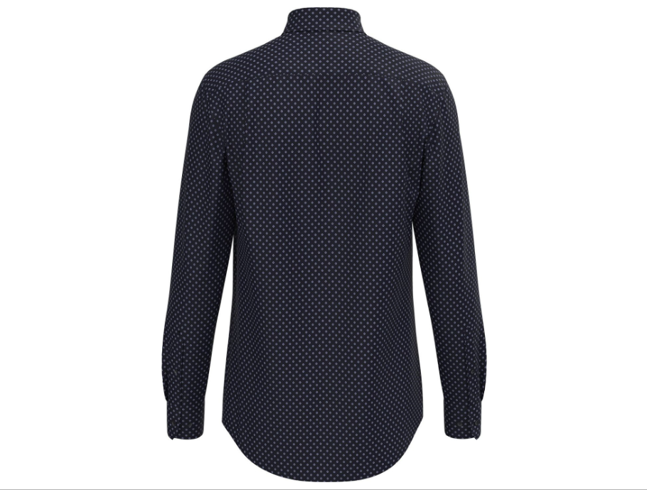 Seidensticker Business Shirt Navy Blue - Taille 43 - Coupe régulière avec col Kent - 100% coton - Manches extra longues