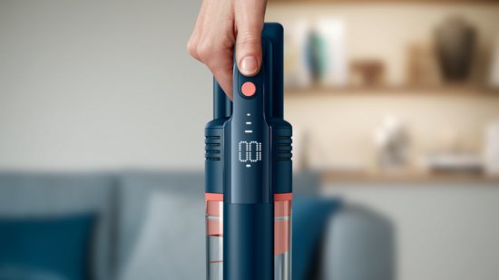 Philips Aspirateur-balai avec fonction serpillière XC5141/01 Aqua - Sans fil et sans sac - Suceur avec éclairage LED - Dépoussiéreur - Autonomie de la batterie jusqu'à 60 min - Léger - Bleu