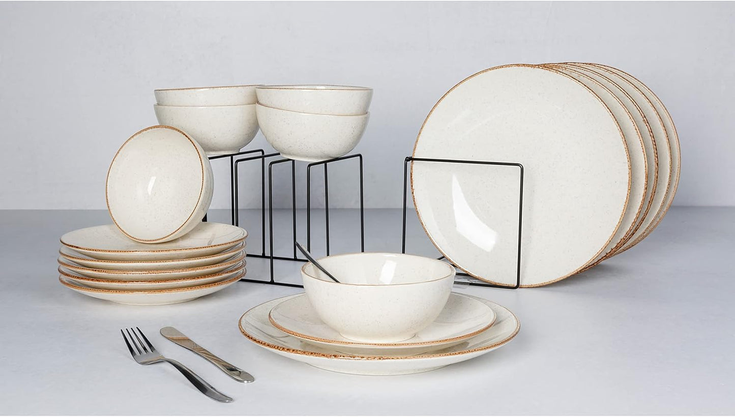 Set de 6 assiettes à dessert Cosy & Trendy - Granit ivoire - Ø22 cm - Ceramic Stengods