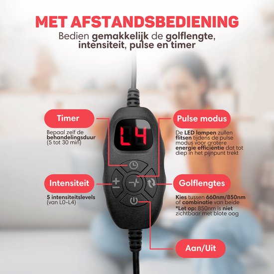 Vulpes Goods® BodyCare - Bande dorsale infrarouge portable - Bande infrarouge - Thérapie infrarouge - Lampe infrarouge - Thérapie par la lumière rouge - Bande chauffante - Thérapie par la lumière rouge - Bas du dos, épaules, cou, jambes - PRO