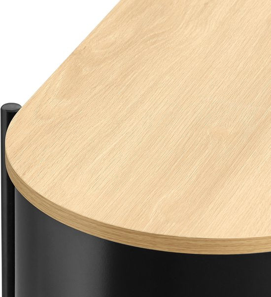 SoBuy Console d'entrée avec rangement, meuble d'entrée multifonctionnel, design industriel moderne, meuble en bois et noir, 110x39x76cm FSB102-SCH
